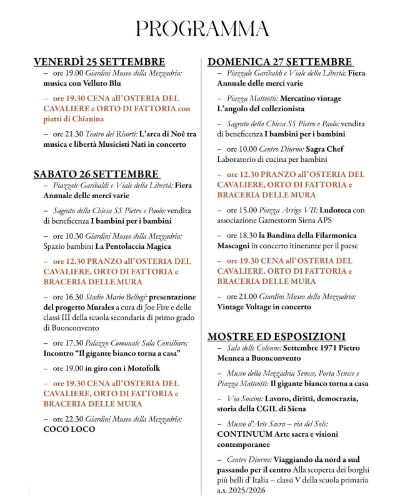 Programma secondo fine settimana