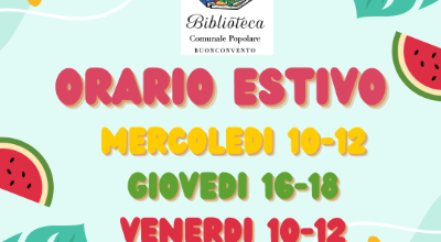 Orario estivo biblioteca comunale